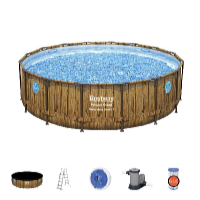 Bestway Bazén Power Steel Wood Swim Vista 4,88 x 1,22 m set včetně příslušenství