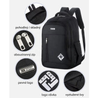 Platinium Batoh s USB portem 30 litrů černý