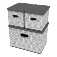HomeLife Úložný box s víkem sada 3 ks