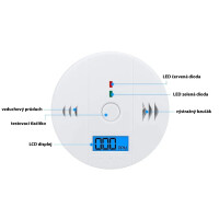 Platinium Detektor oxidu uhelnatého s ukazatelem PPM WJ-C0999