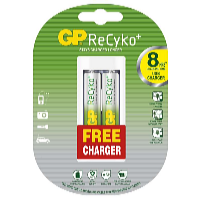 GP Batteries Nabíječka baterií + 2 ks GP NiMH ReCyko+ AA, 2 000 mAh + USB adaptér do auta