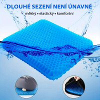Wellife Gelový podsedák s potahem COMFY 38 x 36 x 3 cm