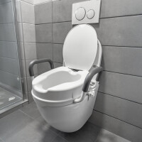 HomeLife Zvýšené sedátko na WC s poklopem a madly DELUXE BTM580