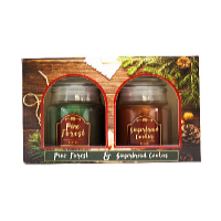 Arôme Vánoční vonná svíčka Pine Forest + Gingerbread Cookies, 2 x 85 g