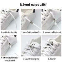 HomeLife Elastické tkaničky do bot bez zavazování šedá