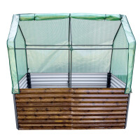 Garden King Krytý vyvýšený záhon AGRO BED II 200 x 79/199 x 100 cm, 3D design dřevo, kov