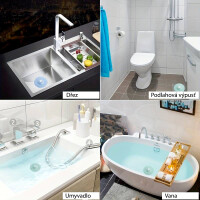 HomeLife Silikonová zátka se sítkem Klik-klak 2v1 šedá