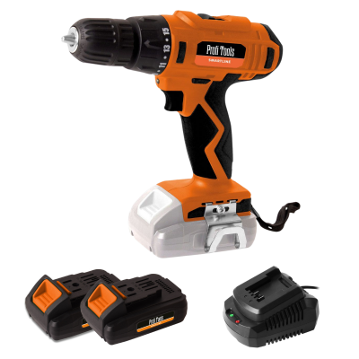 Profi Tools AKU vrtačka J0Z-KT07-18 + 2x AKU baterie 20V 2Ah + Rychlonabíječka AKU baterií