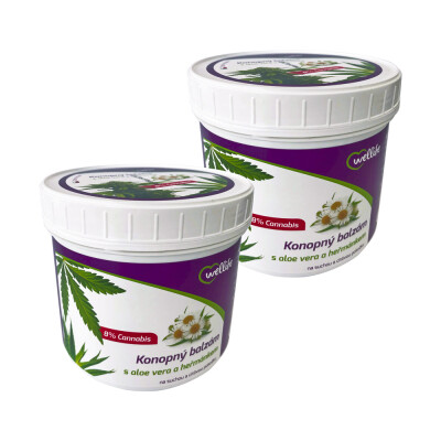 Wellife Konopný balzám s aloe vera a heřmánkem 500 ml sada 2ks