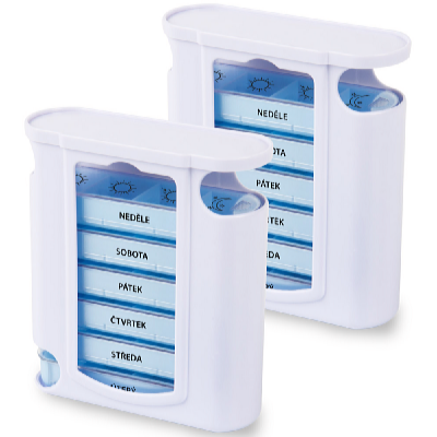 HomeLife Týdenní dávkovač léků sada 2 ks