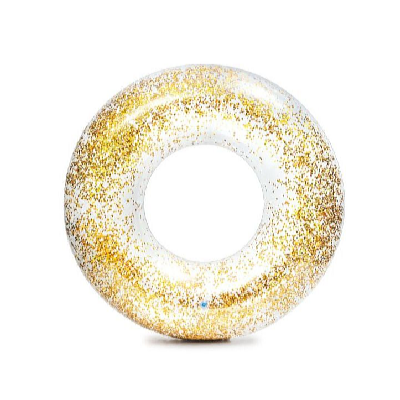 Nafukovací kruh Sparkling Glitter 119 cm zlatá
