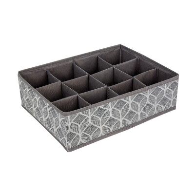 HomeLife Organizér do zásuvky 12 přihrádek vzor list, šedo-bílá