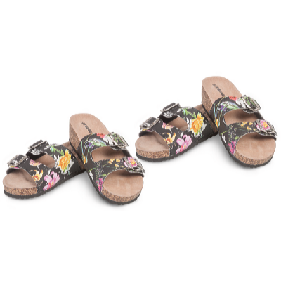 Fit Walk Dámské korkové pantofle květiny sada 2 párů