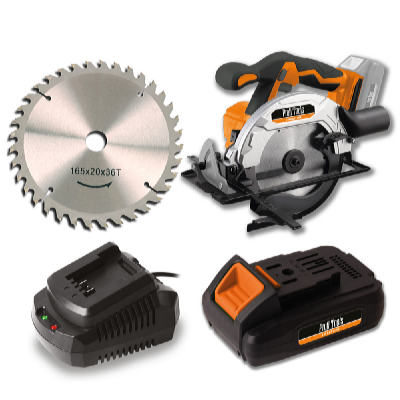 Profi Tools AKU kotoučová pila M0Y-KT01-18 + Pilový kotouč na dřevo 165 x 20 x 2,2 mm, 36z + AKU baterie 20V 2Ah + Rychlonabíječka AKU baterií