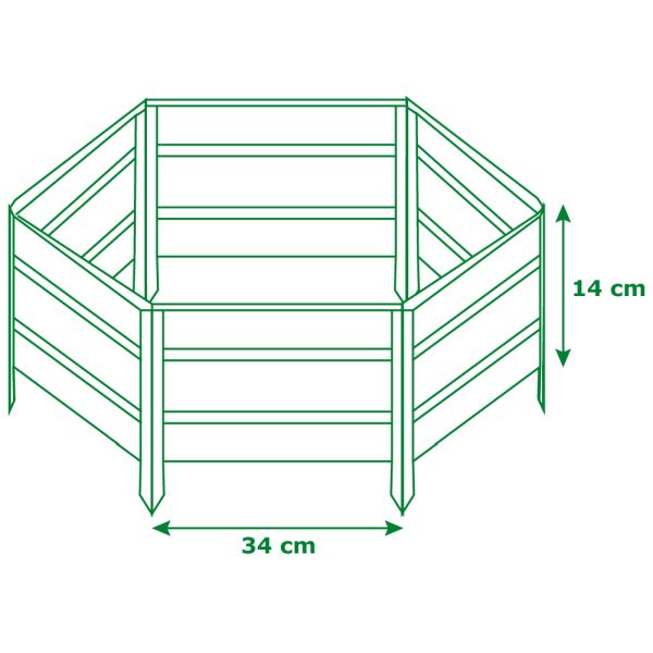 Garden King Zahradní obrubník VARIANT vel. M 6 ks
