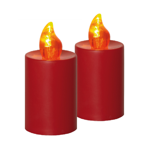 HomeLife Elektrická svíčka s plamenem 2 ks červená